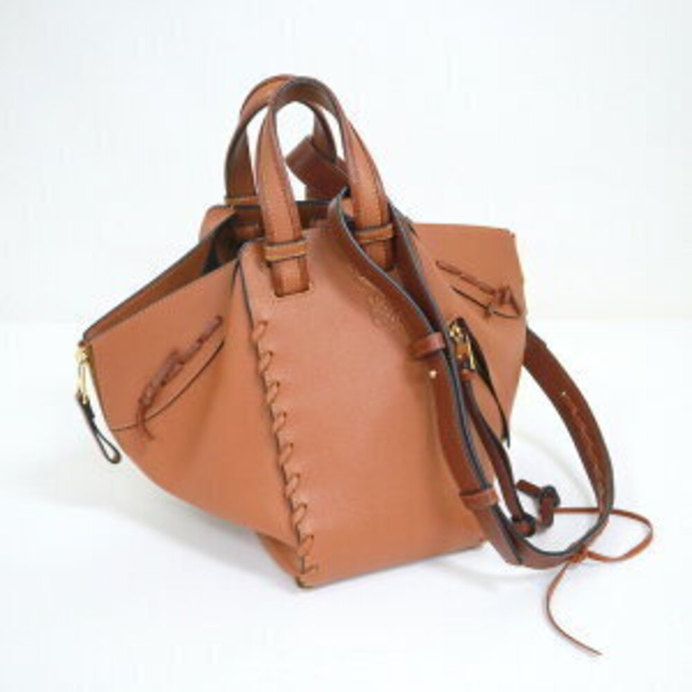 LOEWE Hammock Shoulder Bag Brown Leather Lace